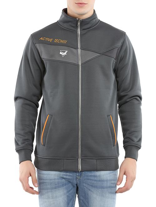 grey cotton casual jacket - 12478884 - Very Small Image - 1