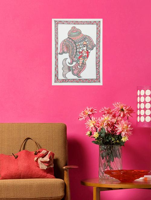 imithila lord vishnu in matsya and shankh emblems (38x29 cms) - 12481391 - Very Small Image - 1