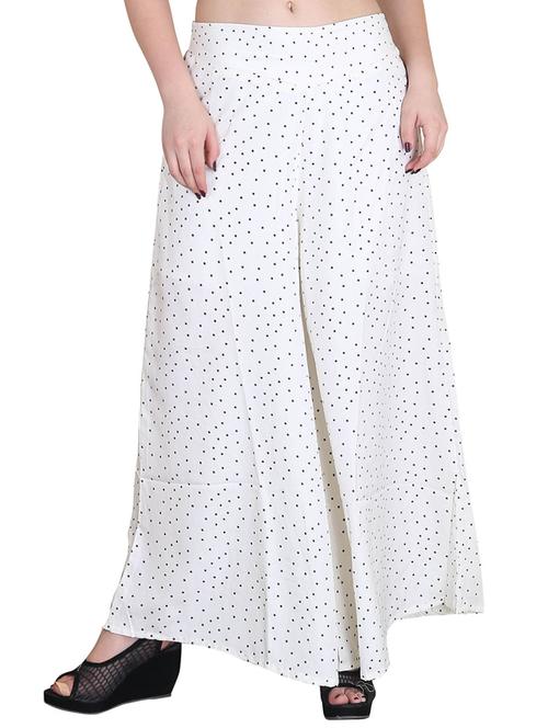white polka dots printed crepe palazzo - 12481609 - Very Small Image - 1