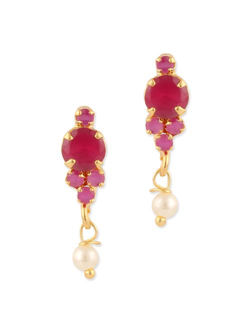 pink gold plated drop earrings - 12482382 - Very Small Image - 1
