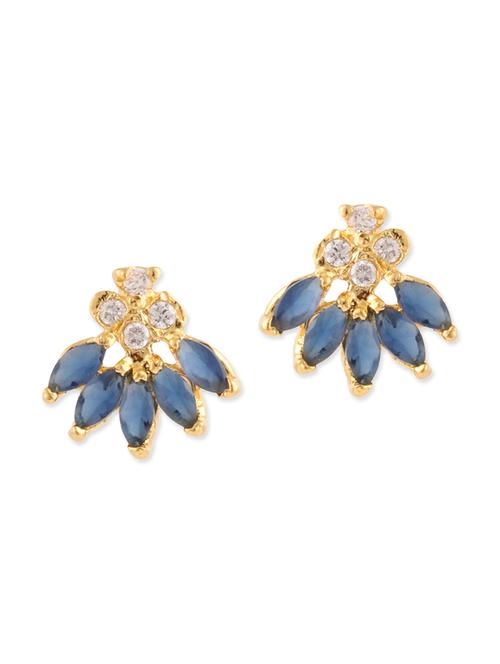 blue gold plated studs earrings - 12482387 - Very Small Image - 1