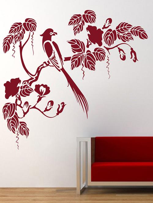wallskart  humming bird on tree branch  brown wall sticker - 12483766 - Very Small Image - 1