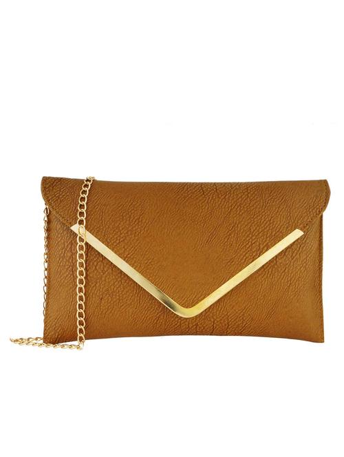 tan leatherette envelope sling bag - 12485778 - Very Small Image - 1