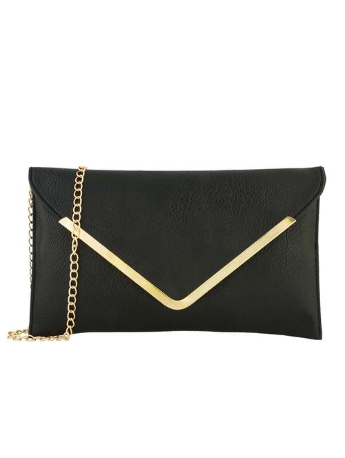 black leatherette envelope sling bag - 12485780 - Very Small Image - 1