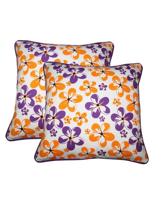 lushomes shadow printed cotton cushion covers with co-ordinating cord piping (size 12" x 12") pack of 2 - 12486078 - Very Small Image - 1