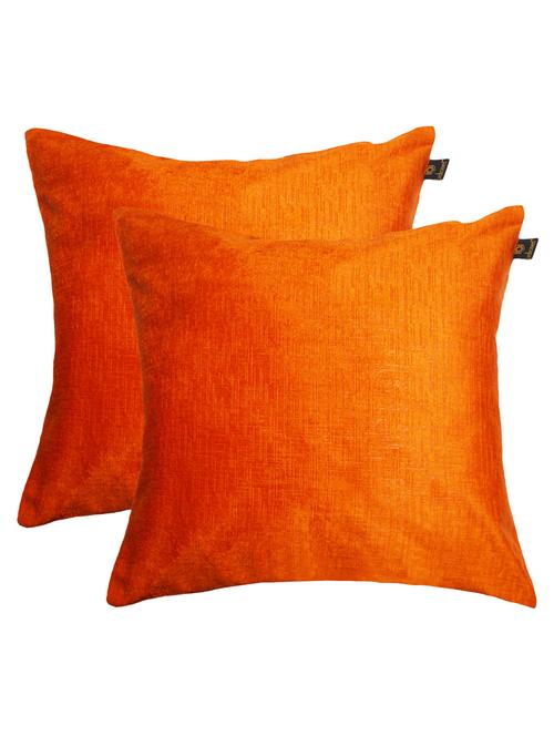 lushomes orange embossed blackberry cushion cover (pack of 2) size : 24"x24" - 12486151 - Very Small Image - 1