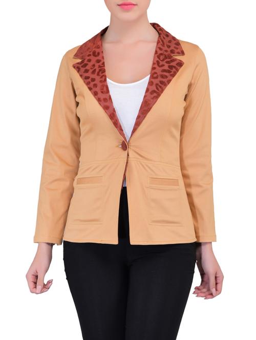 brown animal print casual blazer - 12488588 - Very Small Image - 1