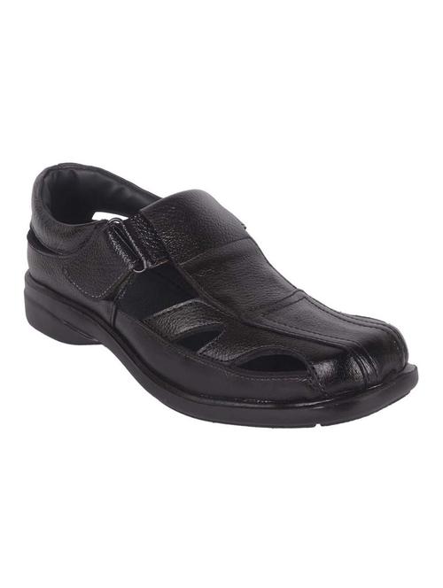 black leatherette slip on sandal - 12489691 - Very Small Image - 1