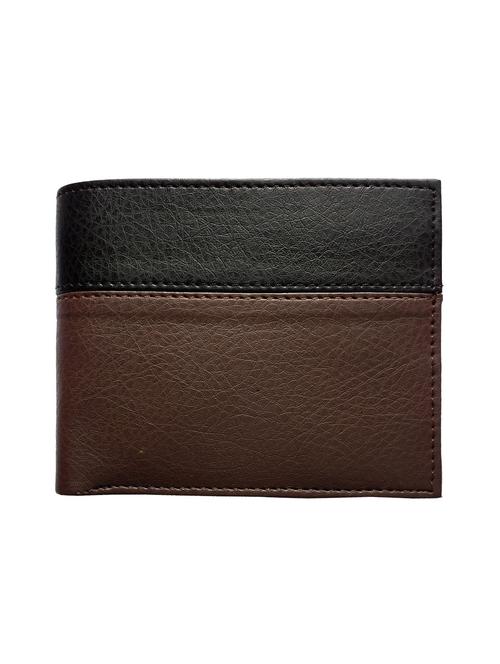 brown & black leatherette wallet - 12489731 - Very Small Image - 1