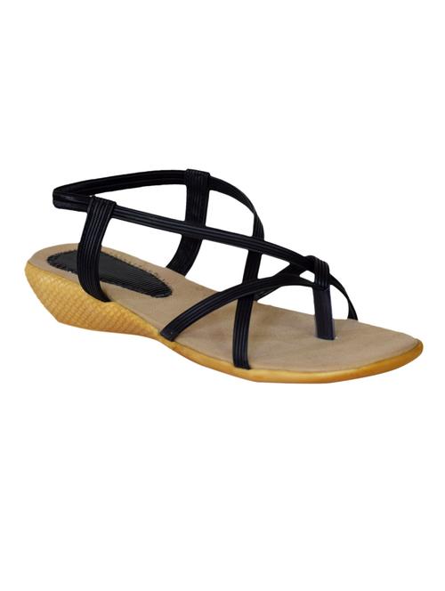 black canvas back strap sandals - 12490324 - Very Small Image - 1