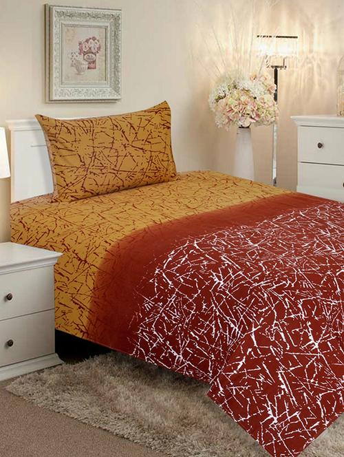 100% Cotton Single Bedsheet with One Pillow Cover - 12491983 - Very Small Image - 1