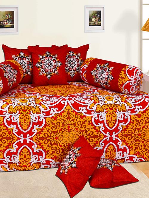 Salona Bichona 100% Cotton Diwan Set of 8 - 12492581 - Very Small Image - 1