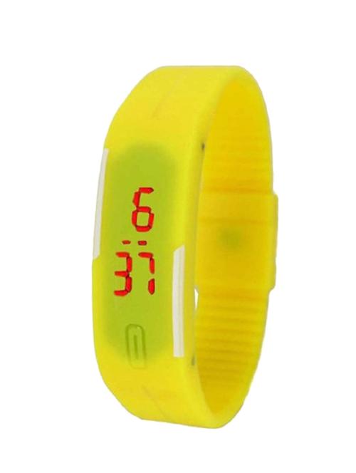 yellow silicone strap digital wrist watch - 12494934 - Very Small Image - 1