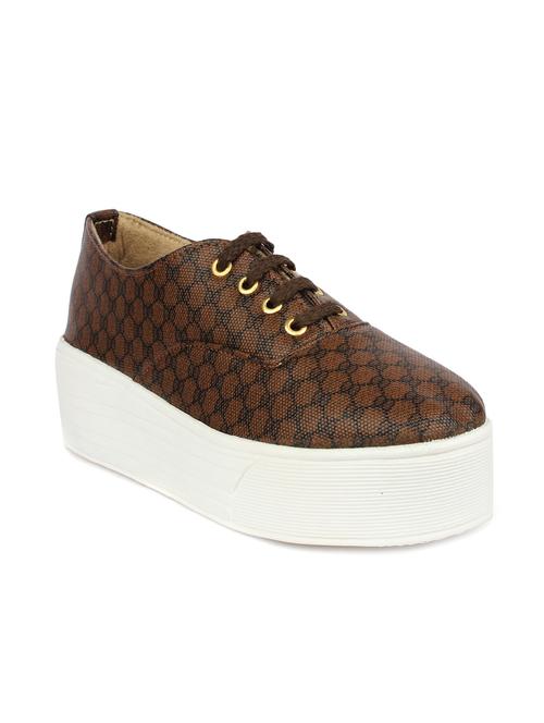 brown lace up casual shoes - 12496088 - Very Small Image - 1