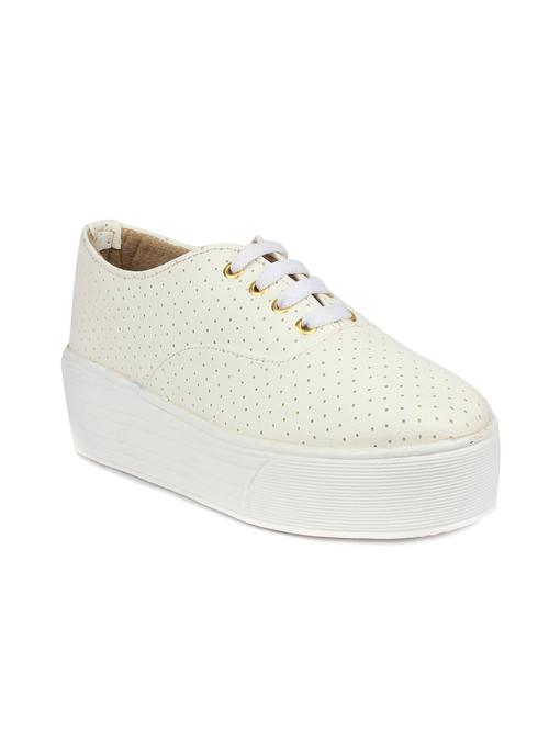 white leatherette sneakers - 12496098 - Very Small Image - 1