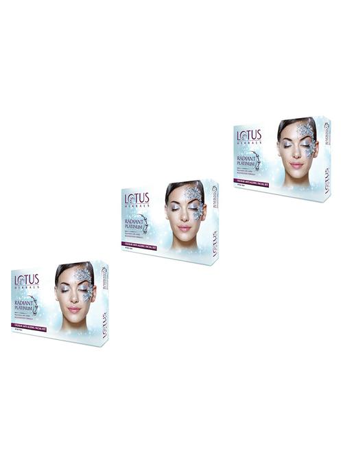 lotus herbals radiant platinum cellular anti ageing facial kit (pack of 3) - 12496170 - Very Small Image - 1