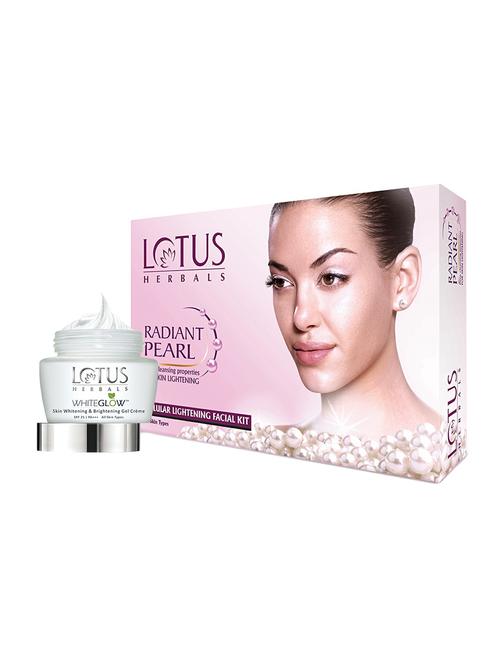 lotus herbals radiant pearl cellular lightening facial kit with free whiteglow gel cru00e8me rs 255 - 12496178 - Very Small Image - 1