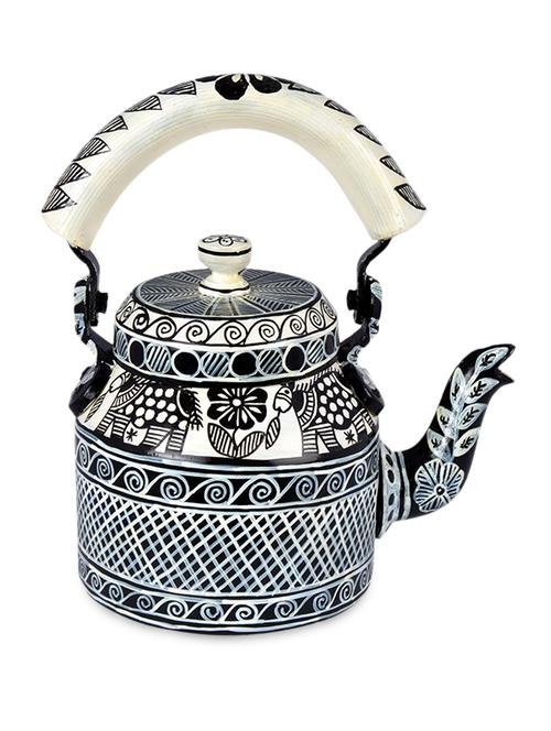 black and white painted tea kettle - 1250377 - Very Small Image - 1