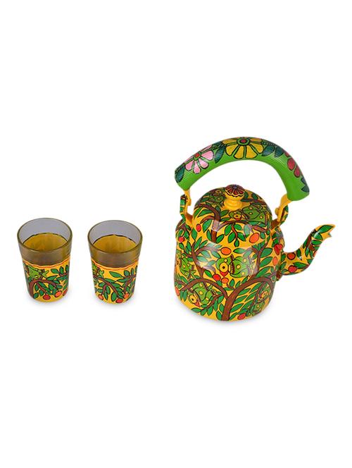 yellow and green painted tea set - 1250446 - Very Small Image - 1