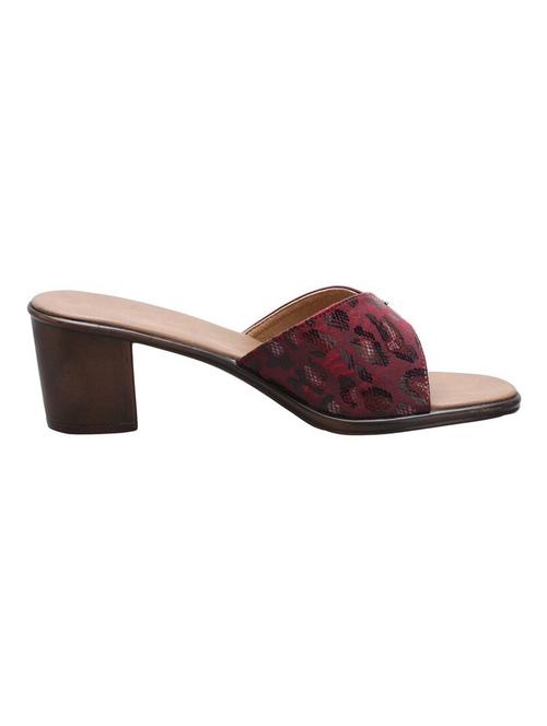 maroon faux leather textured heels - 1250598 - Very Small Image - 1