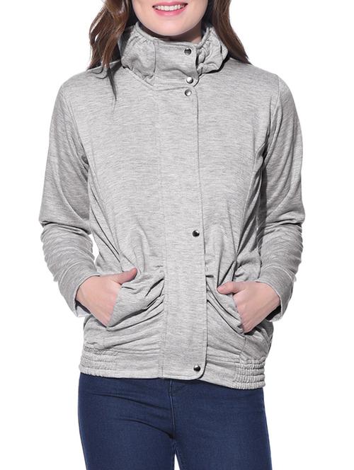 solid grey fleece jacket - 12507008 - Very Small Image - 1