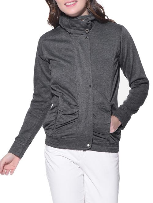 solid grey fleece jacket - 12507014 - Very Small Image - 1