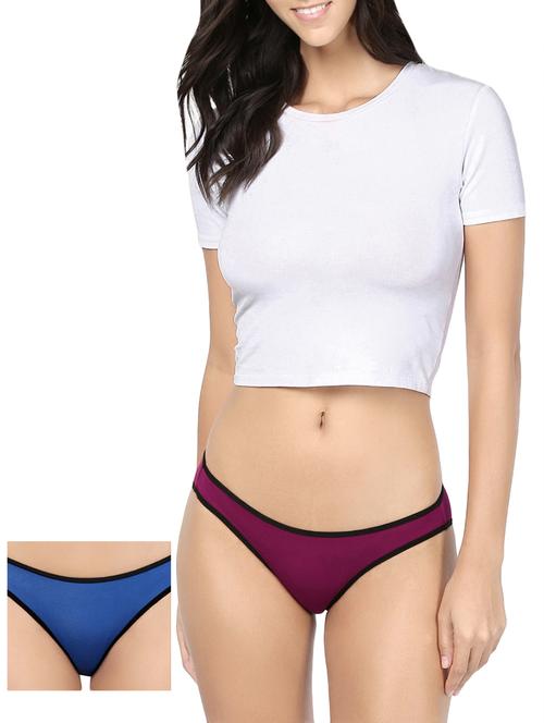 set of 2 multicolored viscose panty - 12507575 - Very Small Image - 1