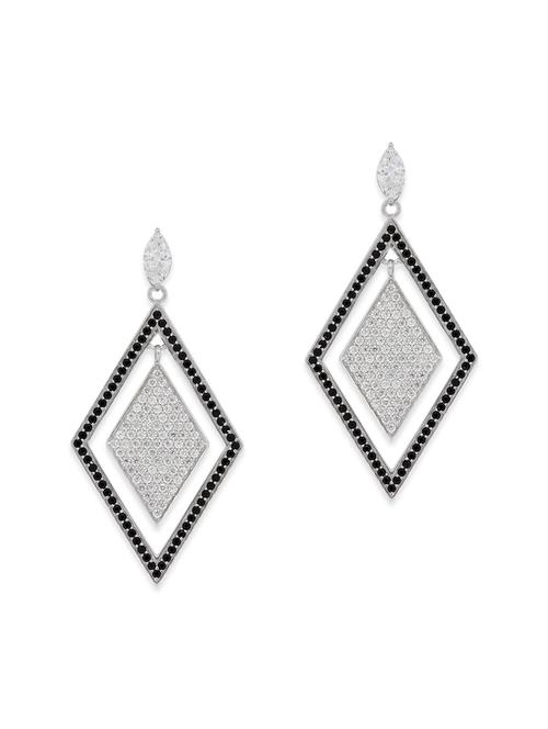 black silver drop earrings - 12508313 - Very Small Image - 1