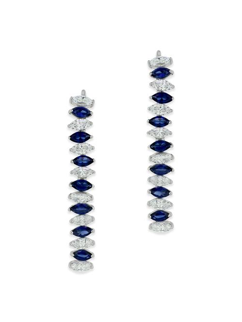 blue silver drop earrings - 12508411 - Very Small Image - 1