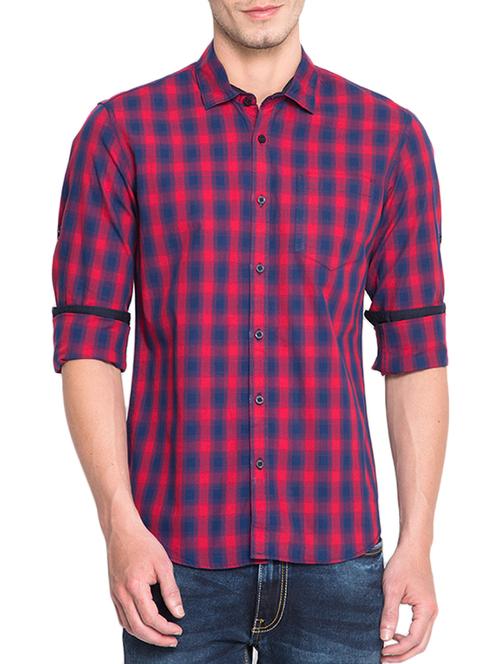 red cotton casual shirt - 12517315 - Very Small Image - 1