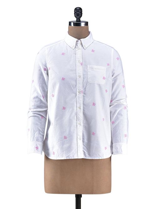 white embroidered cotton shirt - 1251796 - Very Small Image - 1