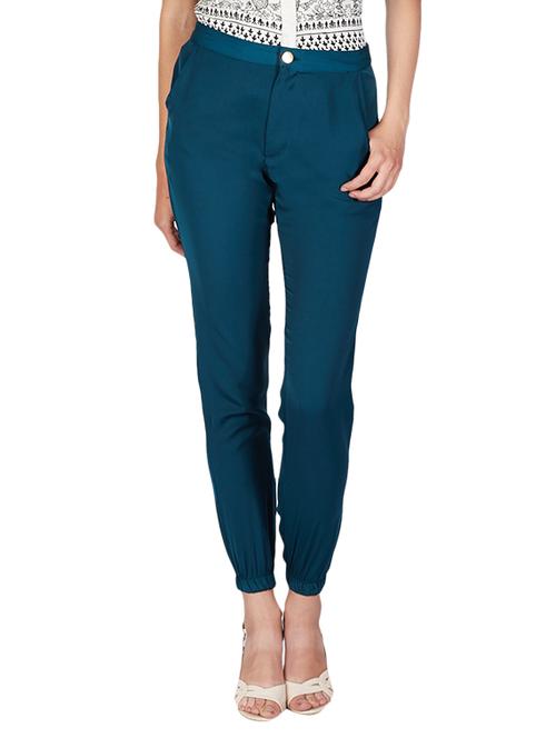 teal green polyester trouser - 12519110 - Very Small Image - 1