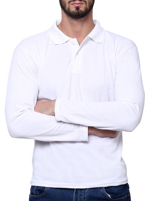 white solid polo t-shirt - 12519264 - Very Small Image - 1