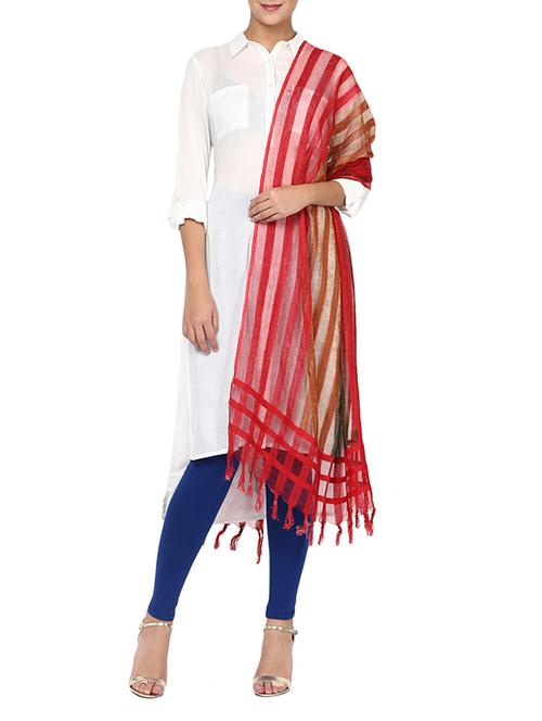 red viscose stole - 12520265 - Very Small Image - 1