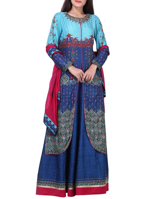 blue printed  suit - 12524217 - Very Small Image - 1