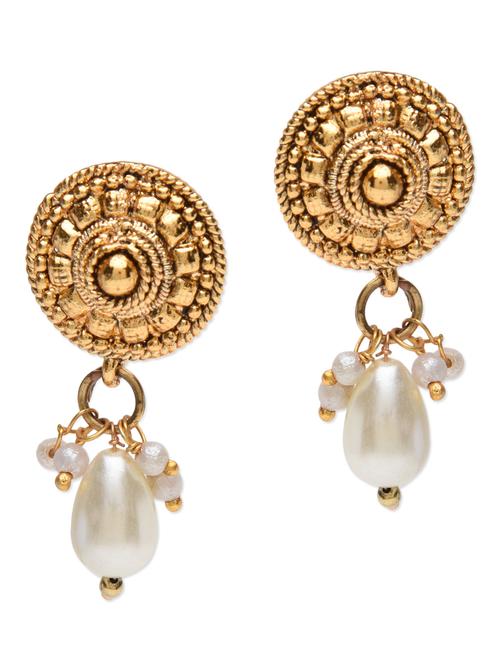 golden metallic drop earrings - 1252547 - Very Small Image - 1