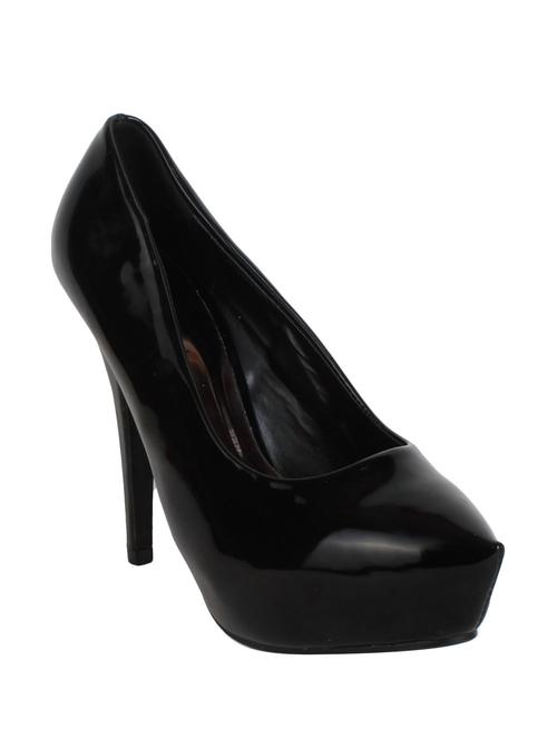 black leatherette slip on pumps - 12543346 - Very Small Image - 1