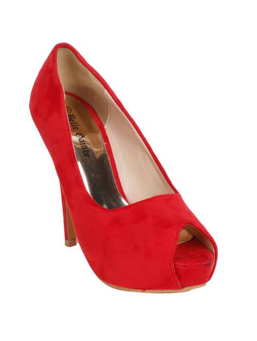 red leatherette slip on sandals - 12543352 - Very Small Image - 1