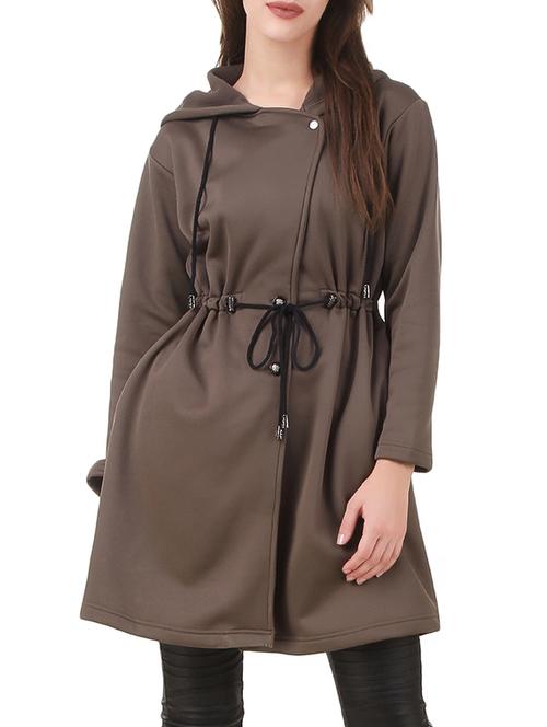 solid brown long jacket  - 12546929 - Very Small Image - 1