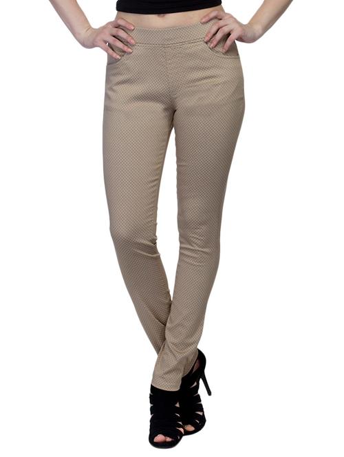 beige printed cotton jegging - 12551795 - Very Small Image - 1