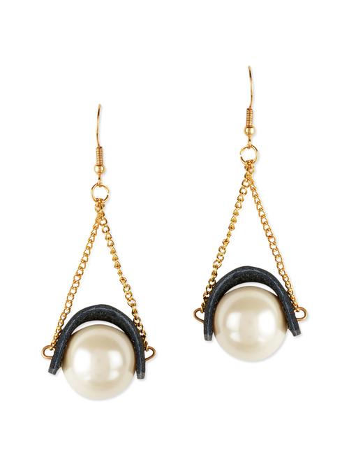 white metal drop earrings - 12552056 - Very Small Image - 1