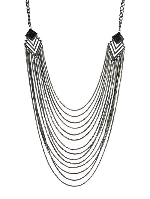 silver heavy statement necklace - 12552074 - Very Small Image - 1