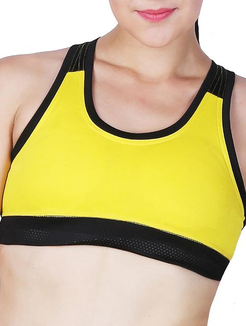 yellow polyester sports bra - 12552374 - Very Small Image - 1