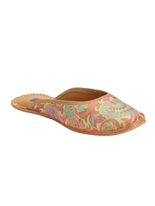 multicoloured banarasi silk brocade juttis - 12555166 - Very Small Image - 1