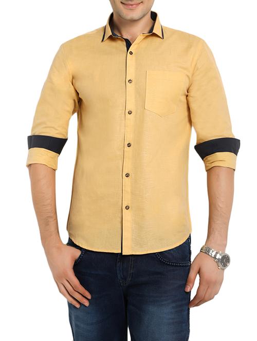 beige linen casual shirt - 12556755 - Very Small Image - 1