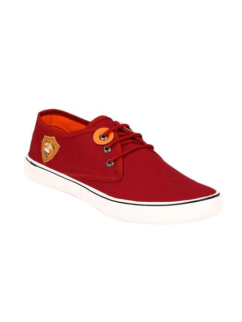 red canvas lace up sneakers - 12557008 - Very Small Image - 1