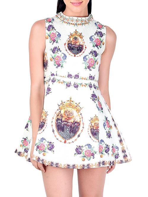 embellished floral a-line dress - 12558831 - Very Small Image - 1