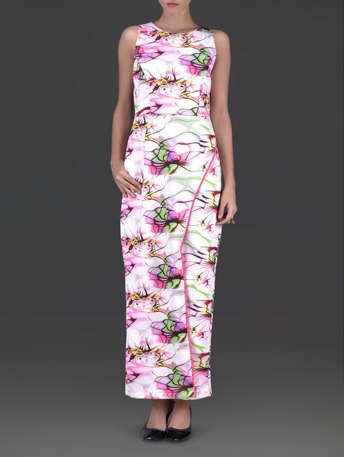 pink and white lycra abstract dress - 1255980 - Very Small Image - 1