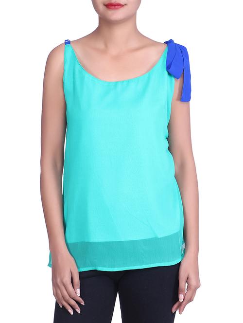 light blue georgette regular top - 12564965 - Very Small Image - 1