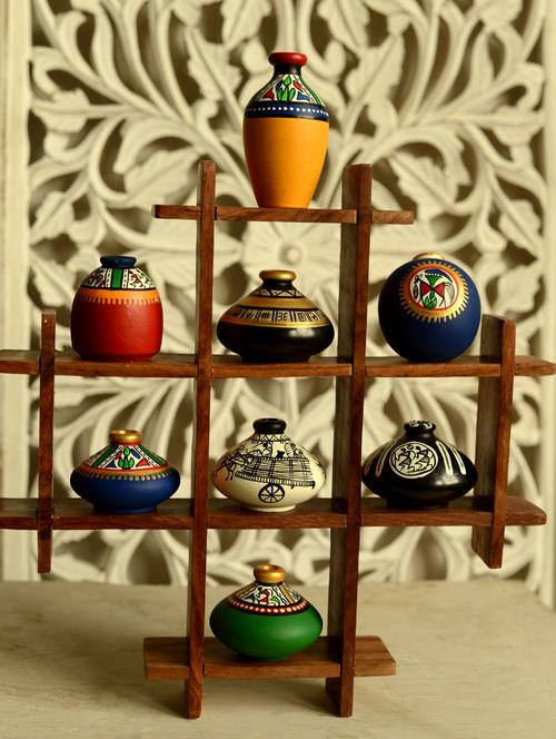 wall hanging with assorted 8 pots - 12568 - Very Small Image - 1